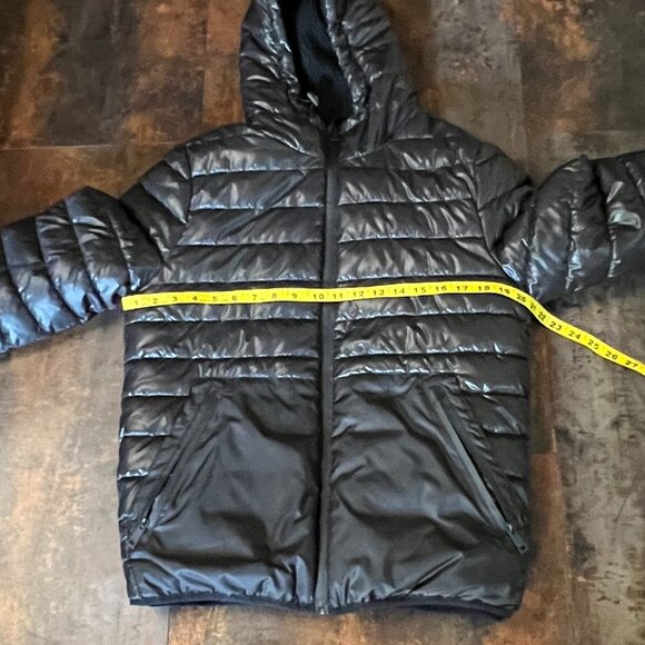 Kenneth Cole New York Black Quilted Fleece-Lined Hooded Puffer Jacket, Size S - Picture 9 of 13